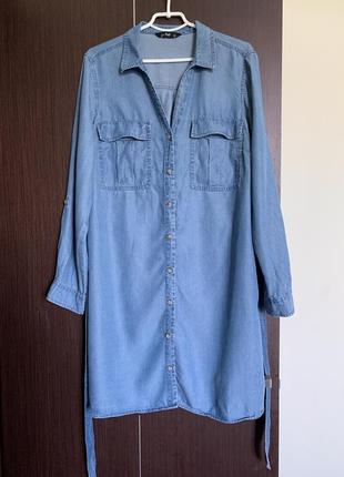 Трендовое джинсовое платье -рубашка  (размер 14/42-16/44-18/46)