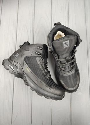 Кроссовки мужские salomon gore-tex high winter black9 фото