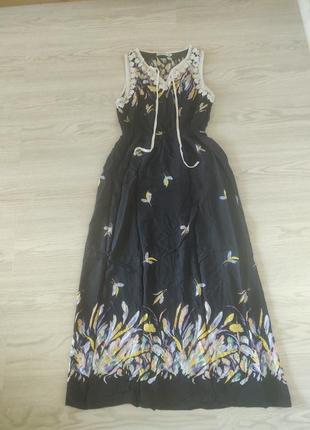 Очень красивое, длинное летнее платье сарафан с сетевым