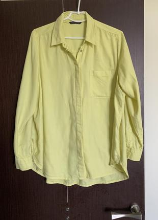 Яркая натуральная рубашка-блуза (размер 16/44-18/46)