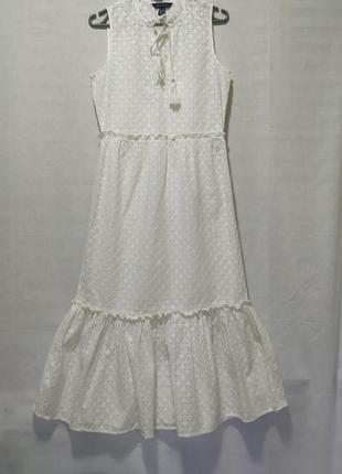 Нежное белое летнее платье от zara, размер xs, s, м