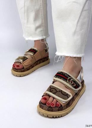 Стильные женские текстильные босоножки на липучках,сандали, 36-37-38-39-40
