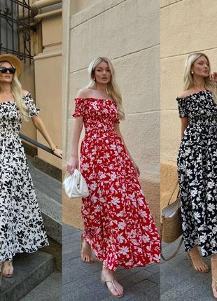 Красива жіноча сукня на літо, матеріал софт, квітковий принт, три кольори kf-5528