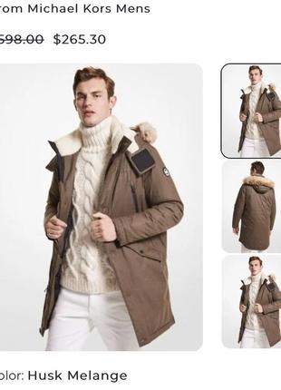 Куртка зима чоловіча michael kors faux fur trim woven parka3 фото