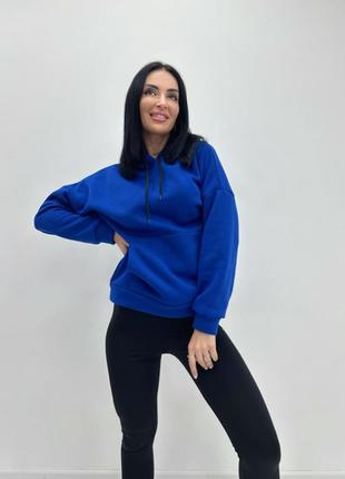 Жіноче утеплене худі тепле на флісі базове