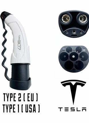 Кабель перехідник для електромобіля 3.7 квт 16a 1-фаза type 2 to type 1 для tesla