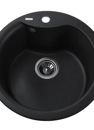 Гранітна мийка globus lux orta чорний металік 485 мм-а0001