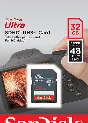 Карта памяти sandisk sdhc ultra 32gb class 10 uhs-i