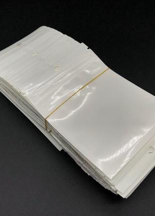 Струна європакети з zip-замком і підвісом 9х12 см. 100шт/уп. біло-прозорі зіп-лок пакет поліпропіленовий1 фото