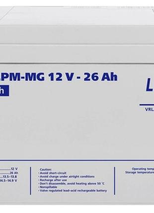 Акумуляторна батарея logicpower lpm 12v 26ah (lpm-mg) agm мультигель