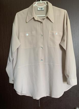 Бежевая рубашка-блуза (размер 16/44-18/46)