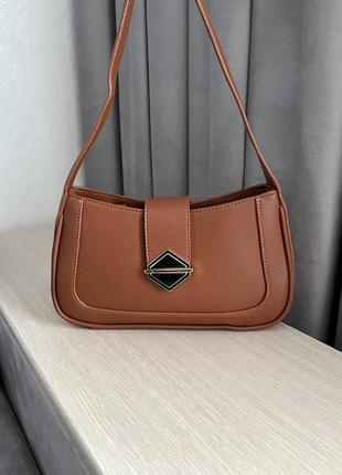 Розпродаж! коричнева жіноча сумочка багет