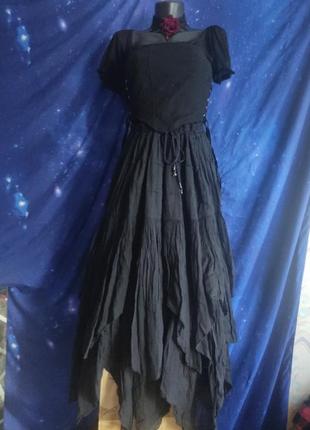 Винтажная готическая ведьмбская бохо-пиум хлопковая юбка