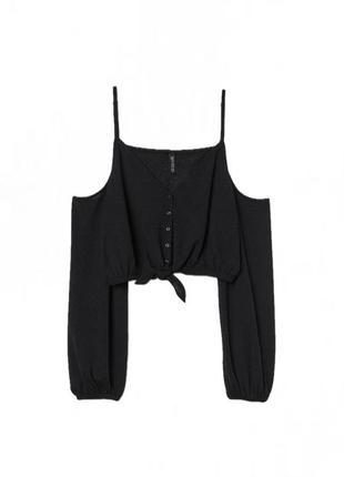 Топ с длинным рукавом и шлейками черный с пуговицами топ кофта летняя женская одежда