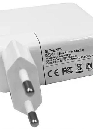 Зарядное устройство elelments 30w type-c блок питания для macbook