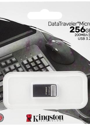 Флешка металева usb kingston 256 gb dt micro 3.2 (dtmc3g2/256gb)