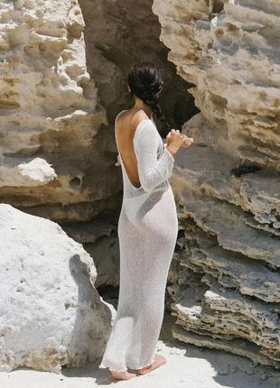 Туника длинная сеточка на пляж платье
