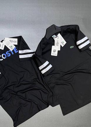 Чоловіча футболка lacoste чорна біла