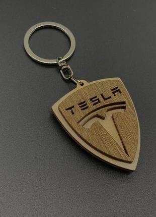 Брелок дерев'яний tesla. 5.5см