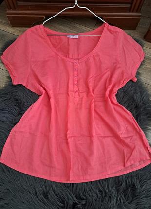 Рожева котонова блуза