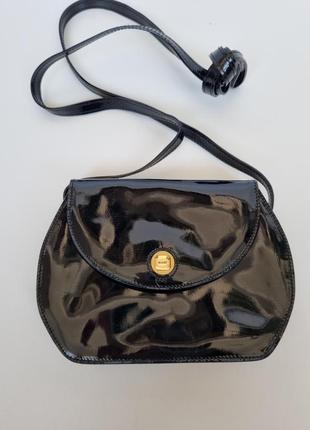 Сумка bally, кожаная сумка, лакированная сумка, сумочка bally, сумка винтаж, винтажная сумка, сумка кроссбади, кроссбоди bally