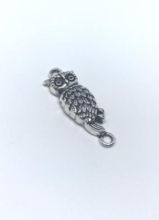 Підвіска "сова" металева для створення браслетів колір античне срібло 31х11мм кулон для прикрас
