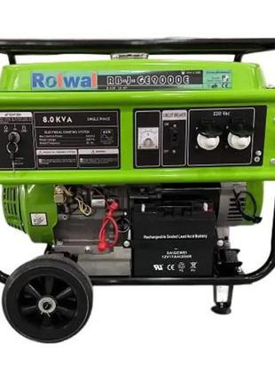 Бензиновый генератор rolwal rb-j-ge9000e номинальной мощностью 8 квт