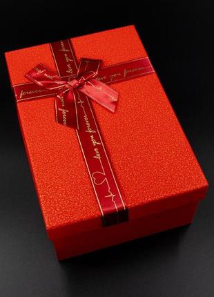 Коробка подарункова. 3шт/комплект. колір червоний. 23х16х9 см.2 фото