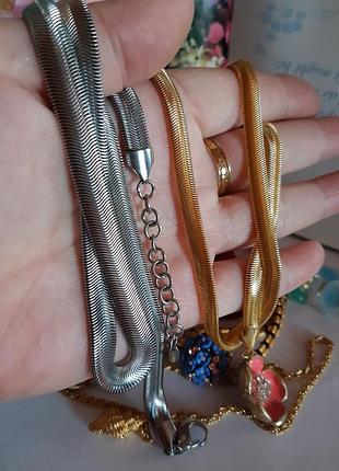 Ланцюжок в золоті, в сріблі,  снейк змійка, ідеальний стан,❗по 320грн