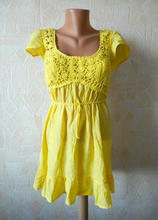 Хлопковая блуза с кружевом на запах