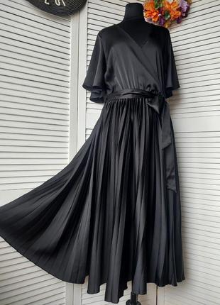 Платье черное плиссе миди длинное 🖤