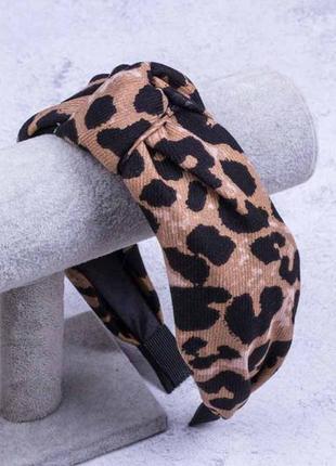 Леопардовий обруч узелок для волос