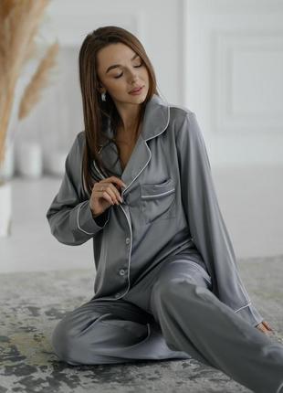 Пижама шелк армани jesika серый