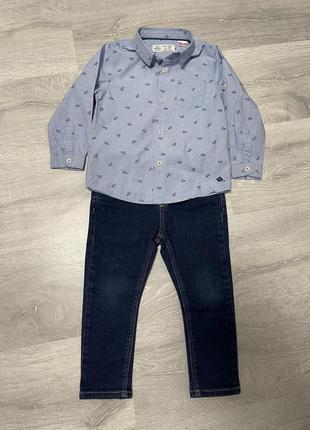 Рубашка и джинсы zara, 2-3года