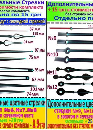 Часовой механизм с плавным ходом длина штоком 12мм длина резьба 5мм стрелки №13 фото