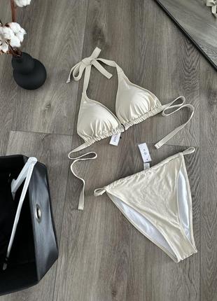 Ivory rose купальник раздельный трусы шторы треугольник золото секси 36dd/e 80e f