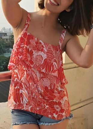 Топ з воланами на бретелях h&m