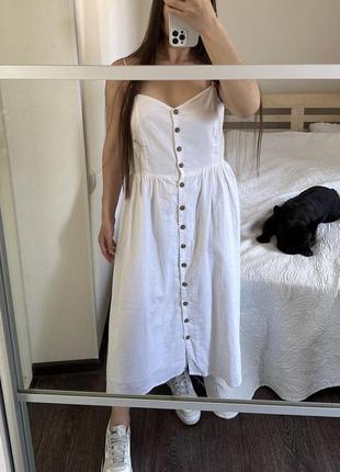 Лляна сукня міді льон з підкладкою