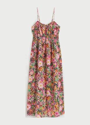 Красива міді сукня сарафан в квіти h&m