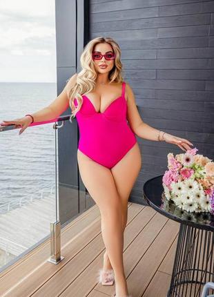 Слитный купальник с твердой чашкой и косицами shm-1525