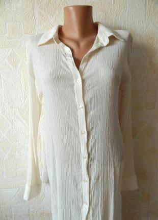 Вискозное платье-рубашка жатка