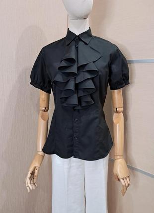 Нарядная рубашка черного цвета ralph lauren, размер 6, s, m