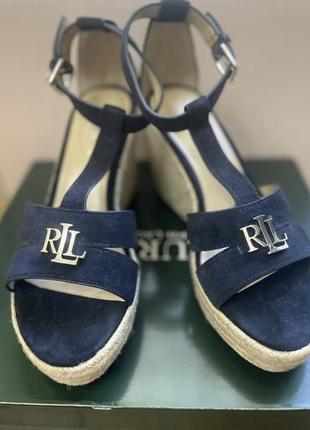 Босоножки ralph lauren оригинал. замша, темно синие.