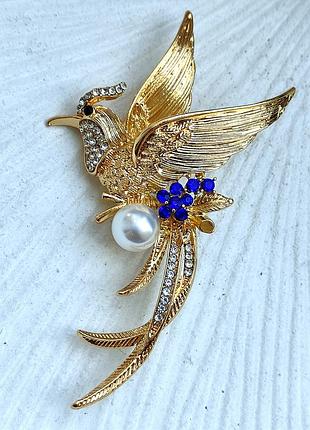 Брошь райская птица 6,6 см