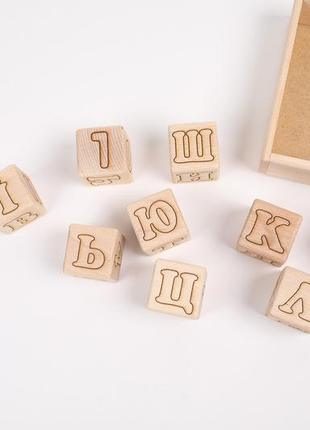 Детская игрушка. кубики  буквы+цифры (укр.) 4х4. экопродукт. 9шт.4 фото