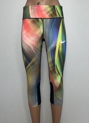 Яркие оригинальные лосины, леггинсы для занятий спортом nike dri-fit