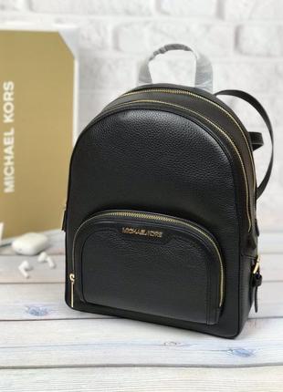 Рюкзак женский michael kors оригинал jaycee medium pebbled leather backpack черный1 фото