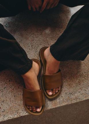 Кожаные шлепанцы zara
