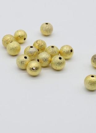 Декоративні металеві кульки колір "золото" 10х10 мм товари для рукоділля