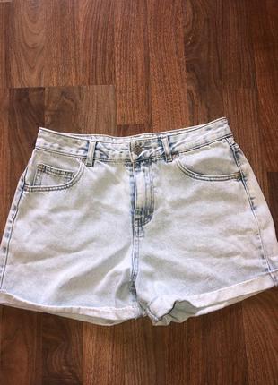 Базові джинсові шорти  світлі висока талія посадка